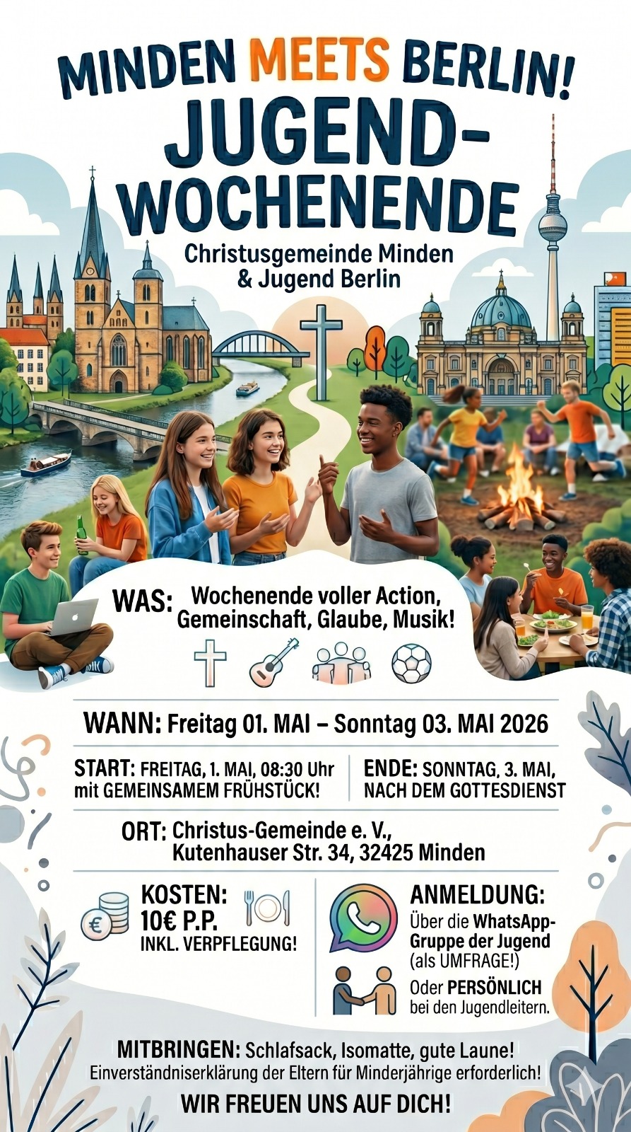 Jugendfreizeit der Jugendgruppen der Christus-Gemeinde und der Centre Chrétien Agape in Berlin
